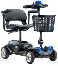 HKM-1104723 Foldable Mobility Scooter 250W Motor 24V 12Ah Battery 11.2 mi Range 6 mph Speed 330.7 lb Capacity, Bluetooth