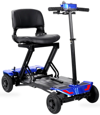 HKM-1235795 Foldable Mobility Scooter 250W Motor 24V 10Ah Battery 11 mi Range 3.7 mph Speed 264.6 lb Capacity, Folding Design