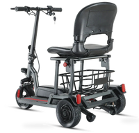 HKM-1497939 Foldable Mobility Scooter 350W Motor 24V 12Ah Battery 12.4 mi Range 6 mph Speed 242.5 lb Capacity, Bluetooth