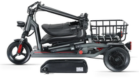 HKM-1497939 Foldable Mobility Scooter 350W Motor 24V 12Ah Battery 12.4 mi Range 6 mph Speed 242.5 lb Capacity, Bluetooth