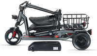 HKM-1497939 Foldable Mobility Scooter 350W Motor 24V 12Ah Battery 12.4 mi Range 6 mph Speed 242.5 lb Capacity, Bluetooth