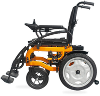 HKM-2579283 Foldable Electric Wheelchair 15 mi Range 5 mph Speed, Digital Display, Folding Design, Removable Battery, LED Lights