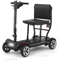 HKM-3398483 Foldable Mobility Scooter 24V Battery 12.4 mi Range 5 mph Speed, Brushless Motor, Folding Design, Quiet & Smooth Ride