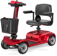 HKM-3529555 Foldable Mobility Scooter 250W Motor 24V Battery 12.4 mi Range 3.7 mph Speed, Folding Design, Stable 4-Wheel Base
