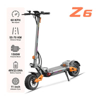 HKM-Z6M 43.5 Miles 48V 23Ah 1104Wh 3000W Dual-Motor Drive Long-Range Foldable Electric Scooter - Orange