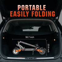 HKM-Z6M 43.5 Miles 48V 23Ah 1104Wh 3000W Dual-Motor Drive Long-Range Foldable Electric Scooter - Orange