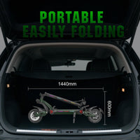 HKM-Z6M 43.5 Miles 48V 23Ah 1104Wh 3000W Dual-Motor Drive Long-Range Foldable Electric Scooter - Green