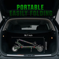 HKM-Z6M 43.5 Miles 48V 23Ah 1104Wh 3000W Dual-Motor Drive Long-Range Foldable Electric Scooter - Green