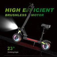HKM-S6M Portable Folding Electric Scooter Style 1200W 48V 18.2Ah 34.9 Mile Long-Range Rear Hub Drive for Adult Riders