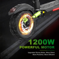 HKM-S6M Portable Folding Electric Scooter Style 1200W 48V 18.2Ah 34.9 Mile Long-Range Rear Hub Drive for Adult Riders