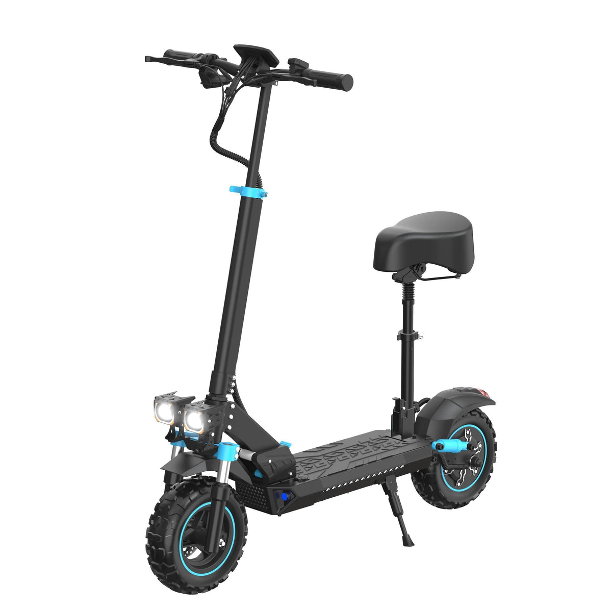 HKM-S6M Pro Portable Folding Electric Scooter 1200W 48V 20.8Ah 37.2 Mile Long-Range Rear Hub Drive All-Terrain Riding