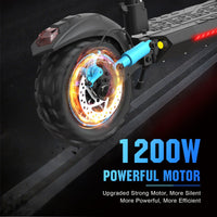 HKM-S6M Pro Portable Folding Electric Scooter 1200W 48V 20.8Ah 37.2 Mile Long-Range Rear Hub Drive All-Terrain Riding