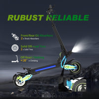 HKM-Z1M 34.1 Miles 48V 18.2Ah 873Wh 800W Single-Motor Drive Long-Range Foldable Electric Scooter - Black