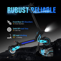 HKM-Z1M Pro 34.1 Miles 48V 20.8Ah 998Wh 1600W Dual-Motor Drive Long-Range Foldable Electric Scooter - Black