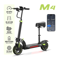 HKM-M4X Long-Range Portable Folding E-Scooter with 800W Motor 48V 15.6Ah Battery 27.9 Mile Rear Hub All-Terrain Riding