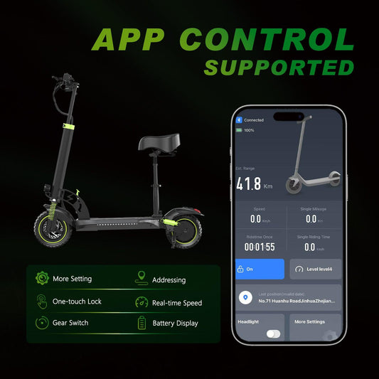 HKM-M4X 27.9 Miles 48V 15.6Ah 748Wh 800W Single-Motor Drive Long-Range Foldable Electric Scooter - Black