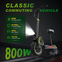 HKM-M4X Long-Range Portable Folding E-Scooter with 800W Motor 48V 15.6Ah Battery 27.9 Mile Rear Hub All-Terrain Riding