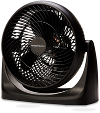 HKM-5066067 Air Circulator Desk Fan, 3 Speed Settings 90-Degree Tilt Head Compact Design 35 Watts Black 11.1"W x 6.3"D x 10.9"H