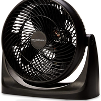 HKM-5066067 Air Circulator Desk Fan, 3 Speed Settings, 90-Degree Tilt Head, Compact Design, 35 Watts, Black, 11.1"W x 6.3"D x 10.9"H
