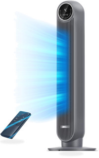 HKM-4967763 2026 DC Motor Tower Fan, 28ft/s High Velocity 20dB Ultra Quiet 8 Speeds 4 Modes 90° Oscillation Bladeless Remote Control