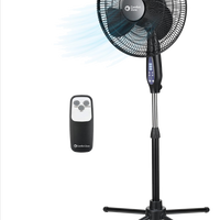 HKM-4934995 16 Inch Electric Oscillating Pedestal Fan with 3 Speed Settings, Adjustable Height and Tilt, Ideal for Home and Office