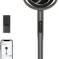 HKM-4050259 Smart Fan, 120°+105° Omni-directional Oscillation, 20dB Quiet Pedestal Fan, 8 Speeds, 6 Modes, Adjustable Height 37-43