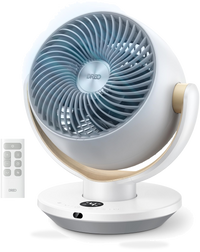 HKM-4443475 11 Inch Table Fan with Remote, 4 Speeds 90° Oscillation 120° Tilt 25dB Quiet Operation 8H Timer 65ft Airflow