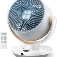 HKM-4443475 11 Inch Table Fan with Remote, 4 Speeds, 90° Oscillation, 120° Tilt, 25dB Quiet Operation, 8H Timer, 65ft Airflow