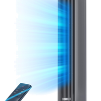 HKM-5688659 Tower Fan, 28ft/s High Velocity, 20dB Ultra Quiet, 8 Speeds, 4 Modes, 90° Oscillation, Bladeless, Remote Control, Black