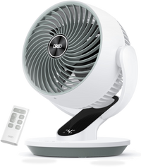 HKM-4377939 13-Inch Oscillating Table Air Circulator Fan with Remote, 120° Tilt Adjustment 25dB Quiet Operation 4 Speed Settings