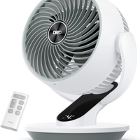 HKM-4377939 13-Inch Oscillating Table Air Circulator Fan with Remote, 120° Tilt Adjustment, 25dB Quiet Operation, 4 Speed Settings, 75ft Airflow