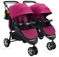HKM-4896083 Twin Baby Stroller with Adjustable Recline and Removable Canopy