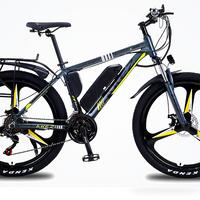 HKM-9720019 36V 350W Electric Mountain Bike, 10.4Ah Battery, 21-Speed Drivetrain, 20 mph Top Speed, Disc Brakes, 265 lb Load