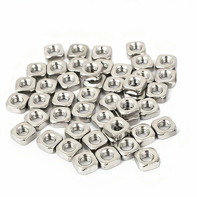 KTX-000979 Stainless Steel Square Nuts DIN 557 for M3, M5, M6, M8, M10, M12 Bolts Fixing