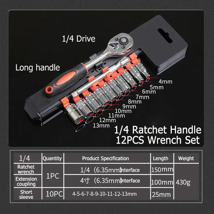 KTX-116243 Universal Ratchet Socket Wrench Set - 85-Piece Hand Tool Kit