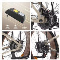 Bluvall F1 Mountain Electric Bikes Electronic Lithium Battery Aluminum Alloy Frame 7-Speed US Warehouse E Bike 26 Inch Fat Bike
