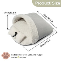 HKM-783443 Eco-Friendly Plush Semi-Circle Cat Bed for Winter Comfort, Soft Warm Sleeping Nest for Small Animals