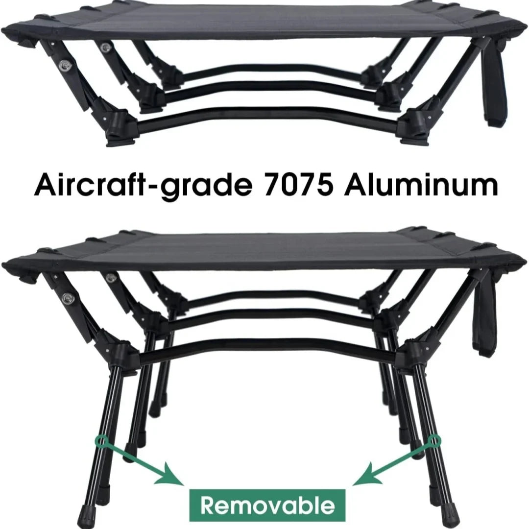 HKM-355667 Heavy Duty Portable Folding Camping Cot for Outdoor Use, Compact and Easy to Set Up Stretchers
