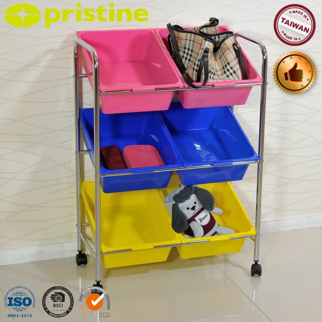 KTX-024403 Kids Toy Storage Bin Organizer - Durable Iron Design for Home Organisation