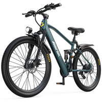 HKM-0703955 Electric Bike 400W Motor 36V 13Ah Battery 40 Mile Range 26-Inch Tires 21-Speed Disc Brakes Dual Suspension 330 lb Load