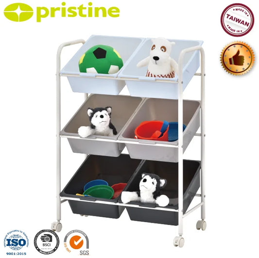 KTX-024403 Kids Toy Storage Bin Organizer - Durable Iron Design for Home Organisation