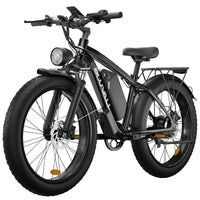 HKM-0015827 Electric Bike 750W Dual Motor 48V 25Ah Battery 37 Mile Range 26-Inch Fat Tires Hydraulic Brakes 7-Speed Full Suspension