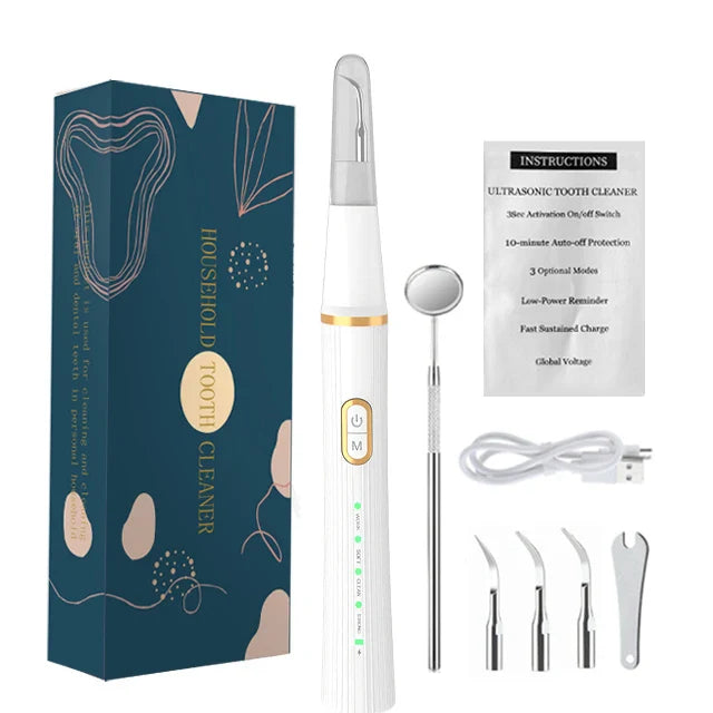 HKM-519955 Ultrasonic Tooth Cleaner Electric Plaque and Tartar Remover Teeth Whitening Kit