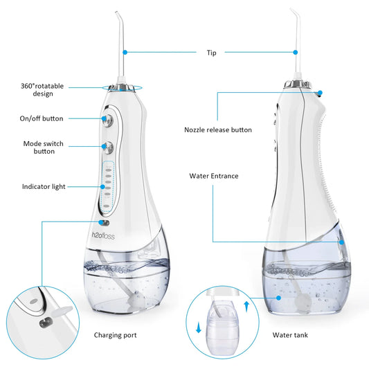 HKM-635219 Cordless Water Flosser for Effective Teeth Cleaning and Whitening