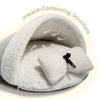 HKM-783443 Eco-Friendly Plush Semi-Circle Cat Bed for Winter Comfort, Soft Warm Sleeping Nest for Small Animals