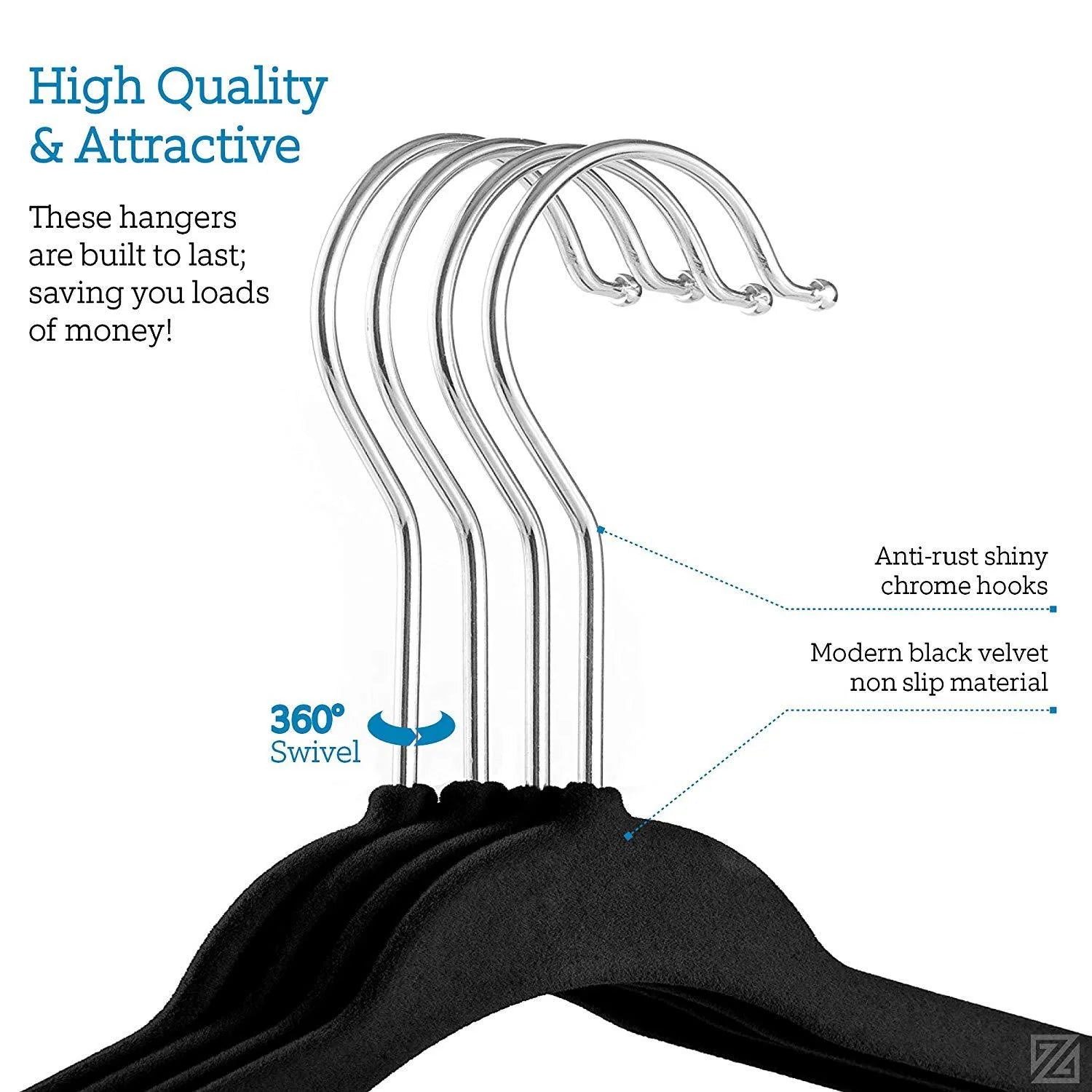 KTX-893331 Velvet Non-Slip Space-Saving Hangers for Clothing and Kitchen Organization