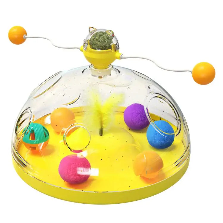 HKM-013971 Interactive Spinning Cat Toy for Engaging Play and Training