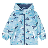 HKM-129107 Waterproof Two-Piece Fleece-Lined PU Children's Jackets t Zipper Closure Cartoon Softshell Rainwear Girl's Clothing Kids