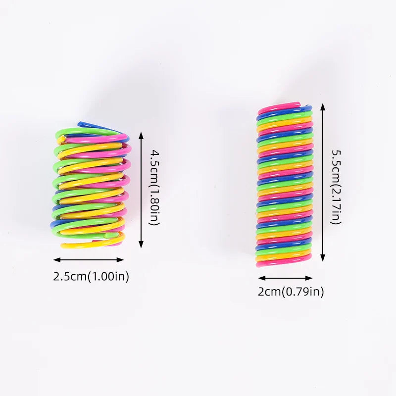 HKM-456915 Interactive 4-Piece Durable Plastic Spiral Spring Toy for Cats