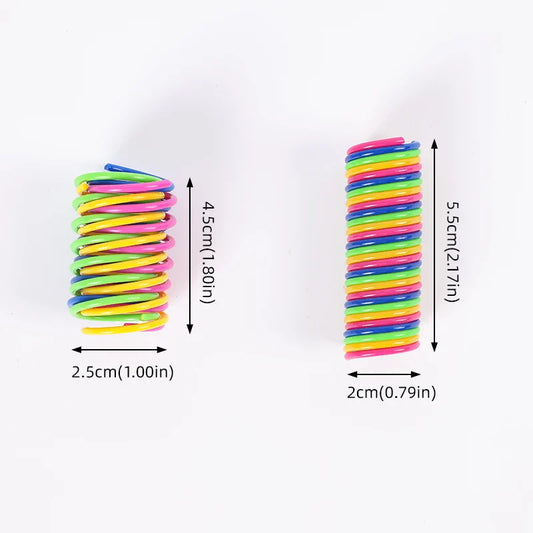 HKM-456915 Interactive 4-Piece Durable Plastic Spiral Spring Toy for Cats